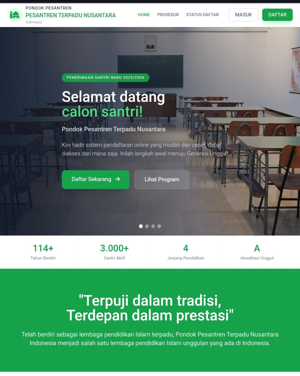 Landing PPDB publik SIAKAD PRO